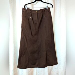 Cocoa Brown Cargo Maxi Skirt